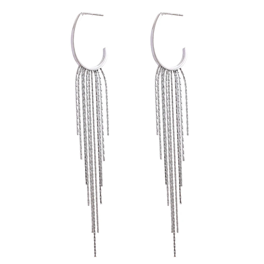 Yhpup-Brincos Dangle Longos Borla para Mulheres, Encantos de Metal, Jóias de Aço Inoxidável Impermeável, Cor Dourada, PVD, Fashion Party,Brincos Longos Femininos,
Acessórios Sofisticados para Festas,
Brincos em Aço Inoxidável com Ouro,
Joias Modernas e Elegantes,
Brincos de Borla Leves e Confortáveis,
Presentes para Mulheres Estilosas,
Brincos de Alta Durabilidade,
Brincos Dourados e Prateados Femininos,