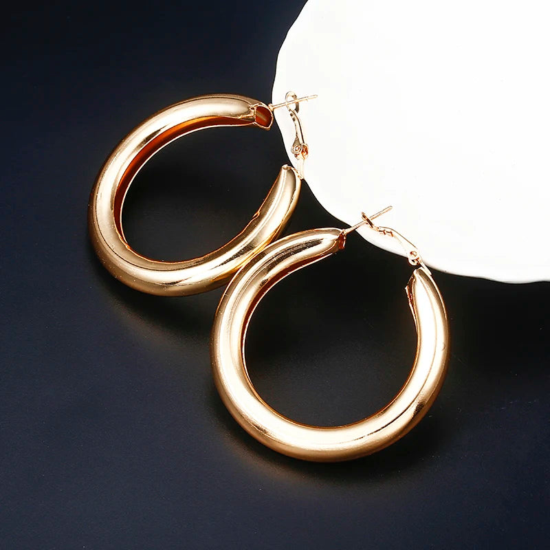 Brincos Dangle Geométricos para Mulheres, Grande, Redonda, Círculo, Argola, Europeu, Punk, Metal Simples, Declaração, Brincos Soltos, Jóias Vintage