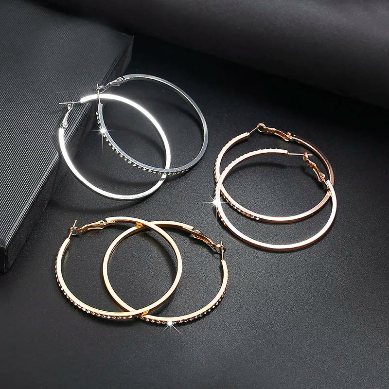 Brincos Dangle Geométricos para Mulheres, Grande, Redonda, Círculo, Argola, Europeu, Punk, Metal Simples, Declaração, Brincos Soltos, Jóias Vintage