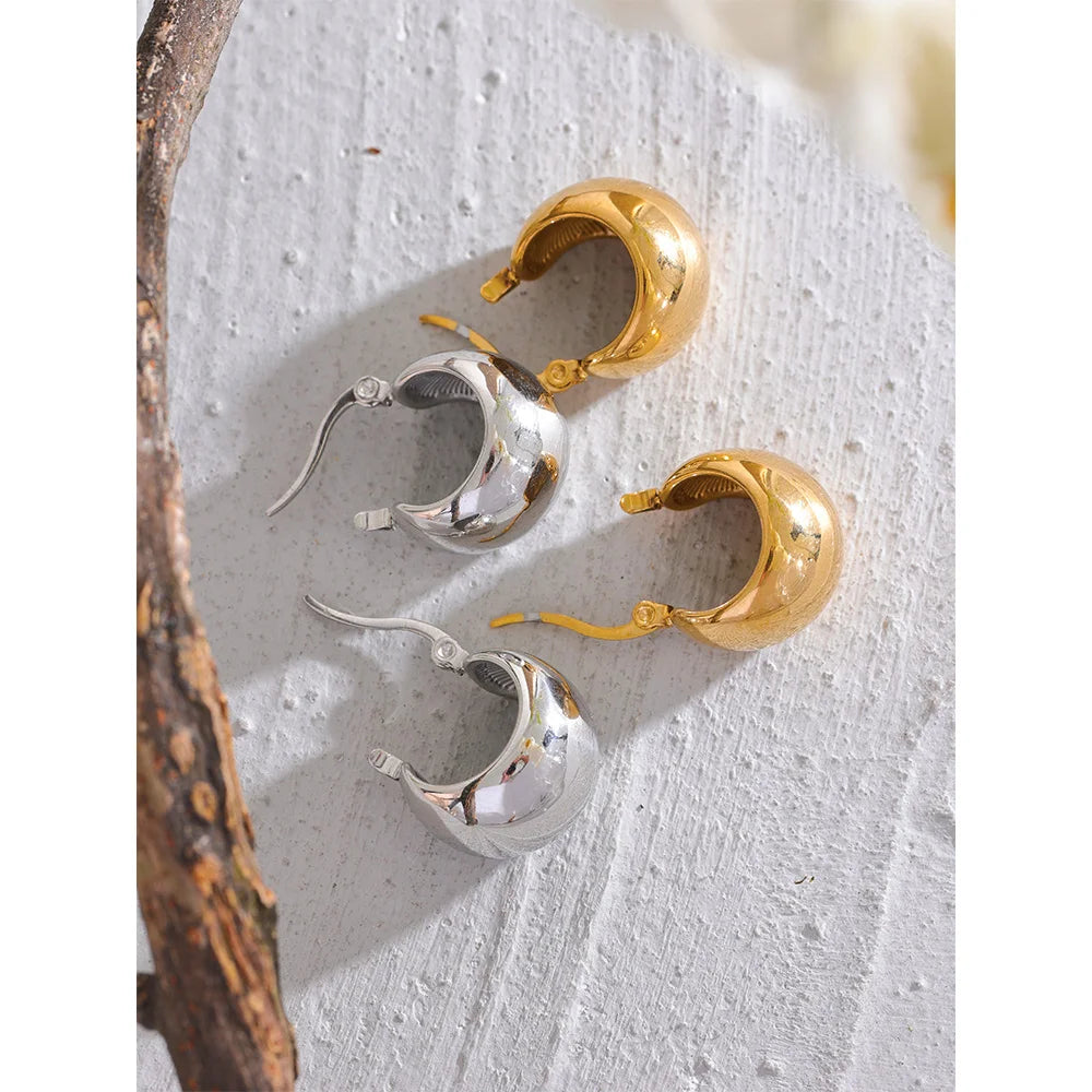 comprar todo dia, aço inoxidável robusto geométrico incomum brincos, personalizado metal à prova de ferrugem, 18k ouro cor jóias, charme feminino