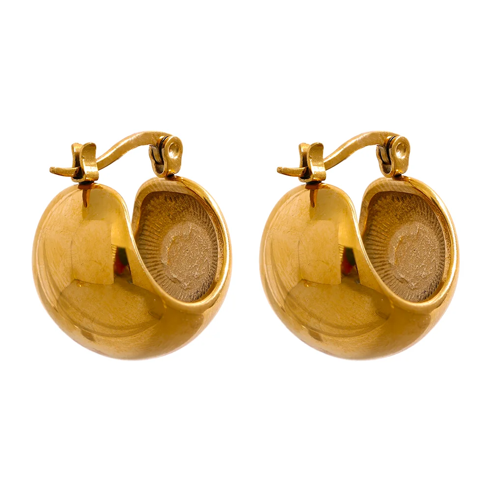 comprar todo dia, aço inoxidável robusto geométrico incomum brincos, personalizado metal à prova de ferrugem, 18k ouro cor jóias, charme feminino