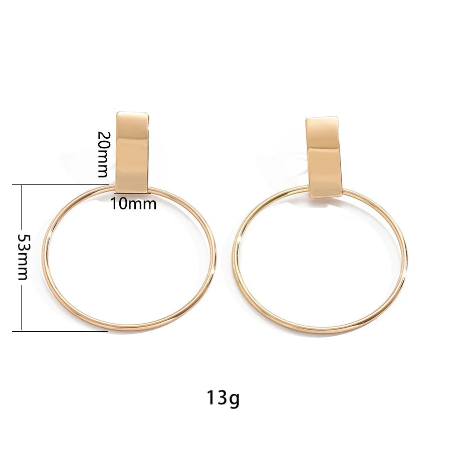 Clipe Orelha Simples Grande Círculo para Mulher, Hipérbole Brilhante Redondo, Metal Geométrico Sem Perfurado, Brincos Presente, Alta Qualidade, Fashion,comprar todo dia