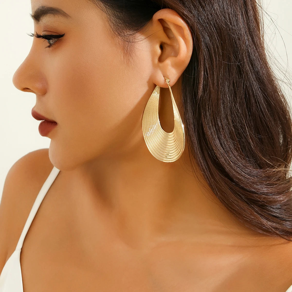 Lacteo steampunk oco formato oval brincos de argola grandes para mulheres cor dourada moda brincos joias presentes para mulheres festa nova. comprar todo dia