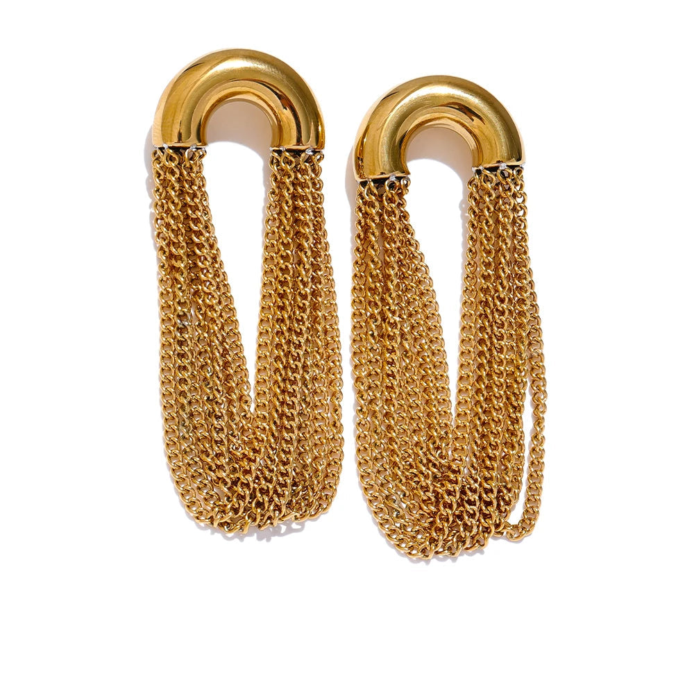 Brincos De Corrente De Borla De Aço Inoxidável, Gota Longa Dangle, À Prova D 'Água, Personalizado, Hipoalergênico, Jóias Diárias, Moda,comprar todo dia