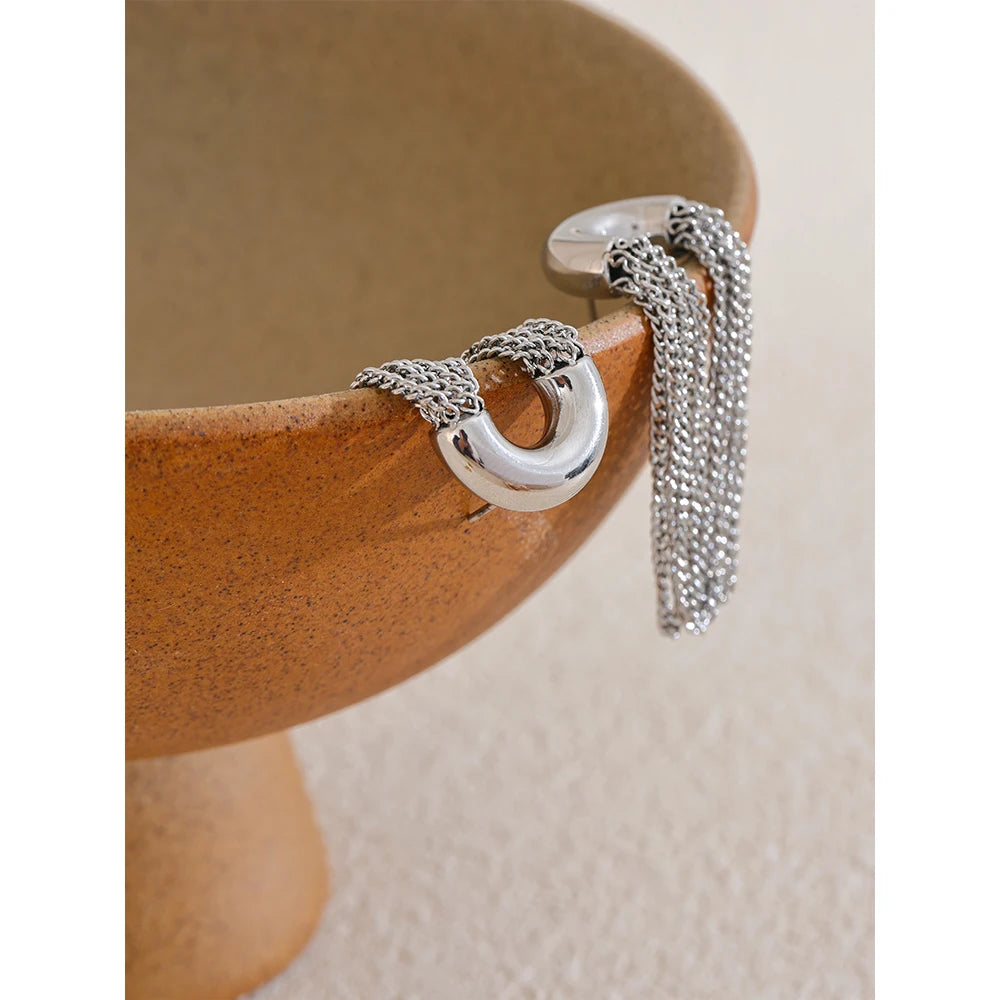 Brincos De Corrente De Borla De Aço Inoxidável, Gota Longa Dangle, À Prova D 'Água, Personalizado, Hipoalergênico, Jóias Diárias, Moda, comprar todo dia