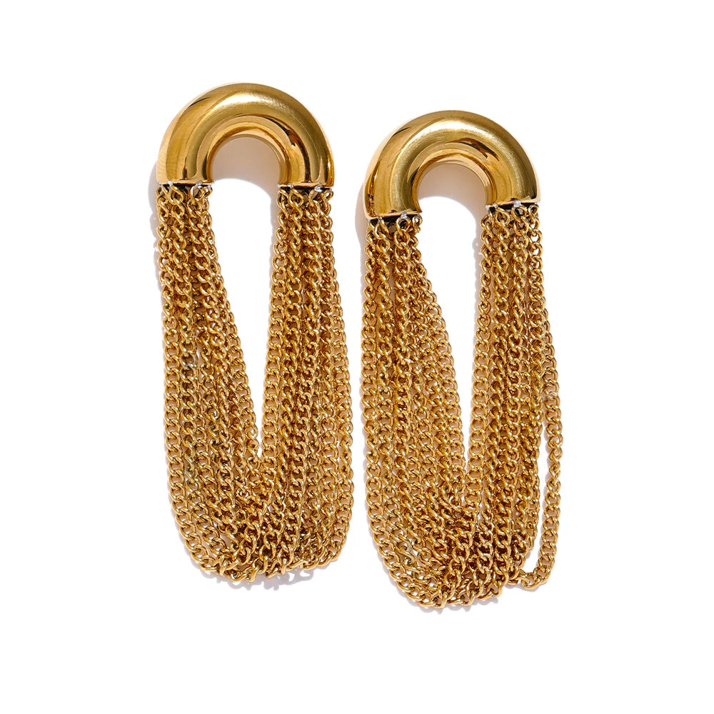 Brincos De Corrente De Borla De Aço Inoxidável, Gota Longa Dangle, À Prova D 'Água, Personalizado, Hipoalergênico, Jóias Diárias, Moda, comprar todo dia