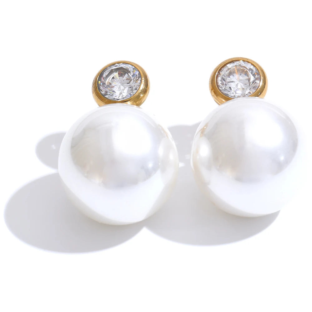 comprar todo dia, Brincos redondos de zircão para mulheres, garanhão diário clássico, amuleto de aço inoxidável, joias da moda, estilo