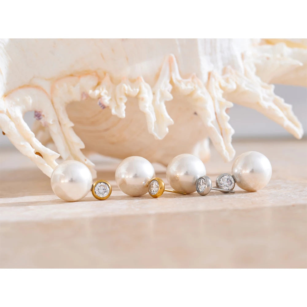 comprar todo dia, Brincos redondos de zircão para mulheres, garanhão diário clássico, amuleto de aço inoxidável, joias da moda, estilo