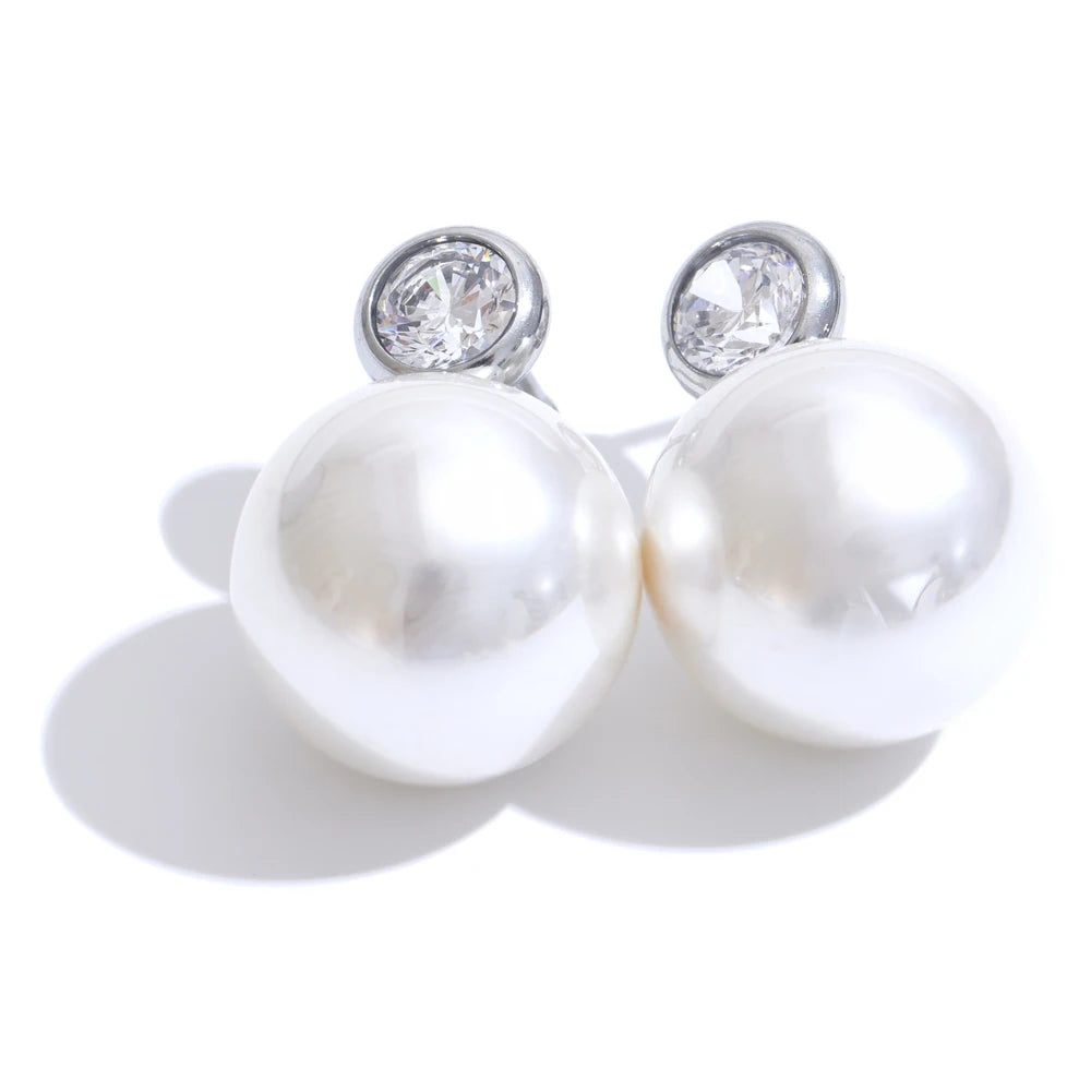 comprar todo dia-Brincos redondos de zircão para mulheres, garanhão diário clássico, amuleto de aço inoxidável, joias da moda, estilo