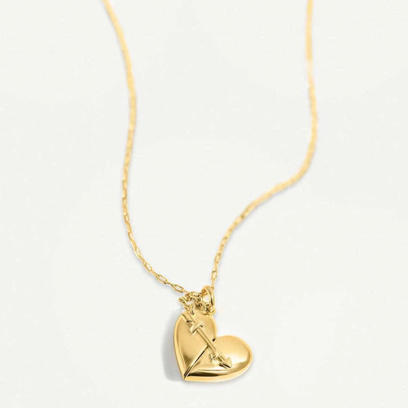 Elegante banhado a ouro coração caixa pingente colar para mulheres, aberto coração álbum colarinho cadeia, dia dos namorados presente, comprar todo dia