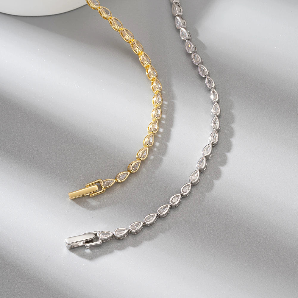 Pulseira Comprar Todo Dia Joias em Prata 925 com Zircônia jóias espumante 4mm pulseira de tênis original certificado real 925 prata esterlina forma oval pulseiras de diamante pulseira sb154