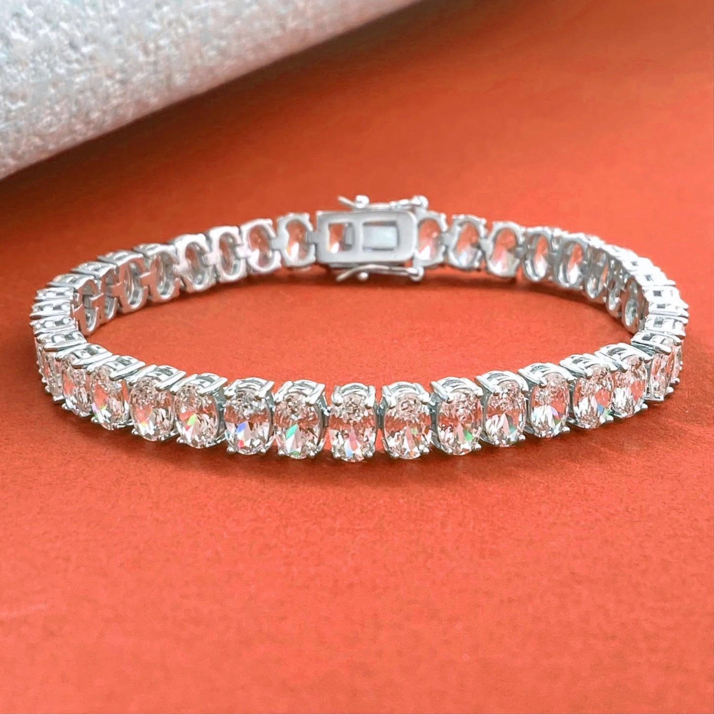 Comprar Todo Dia, Pulseiras de tênis de moissanite com corte oval de 0,5 quilates S925 prata 18K banhada a ouro para mulheres homens joias hiphop presentes certificação GRA