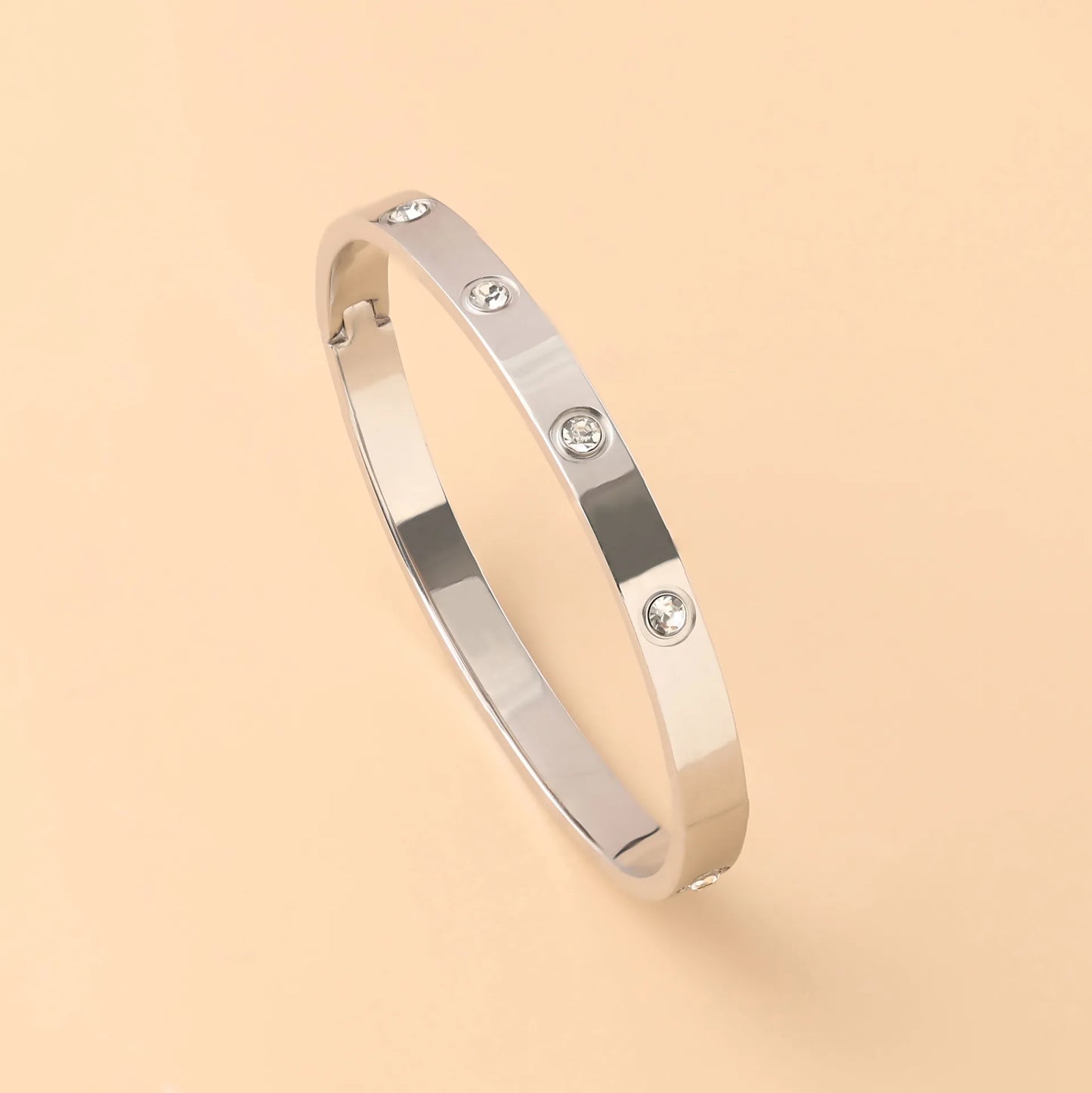 Pulseira de zircônia cúbica em aço inoxidável para homens e mulheres, sem desbotamento, joias diárias, presente de feriado, festa, moda