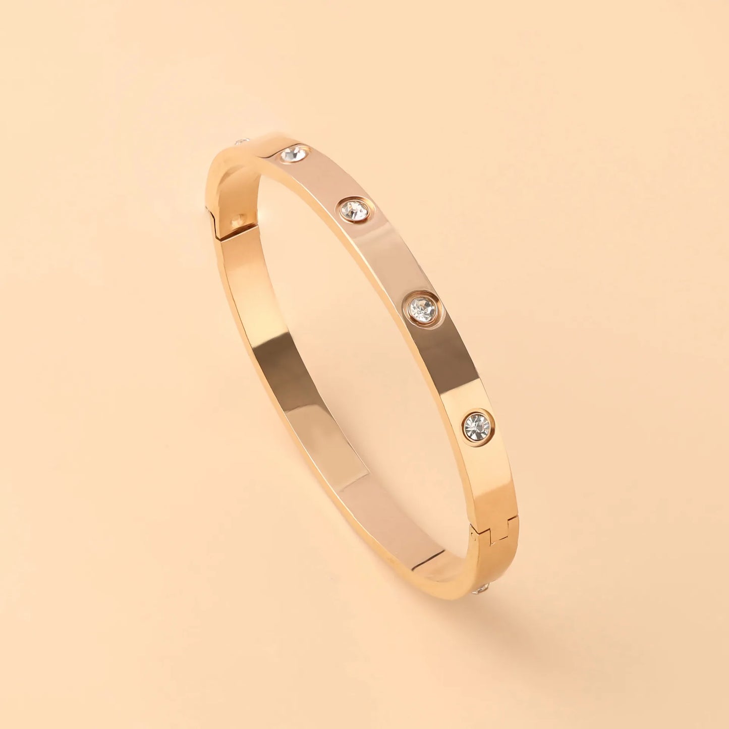 Pulseira de zircônia cúbica em aço inoxidável para homens e mulheres, sem desbotamento, joias diárias, presente de feriado, festa, moda