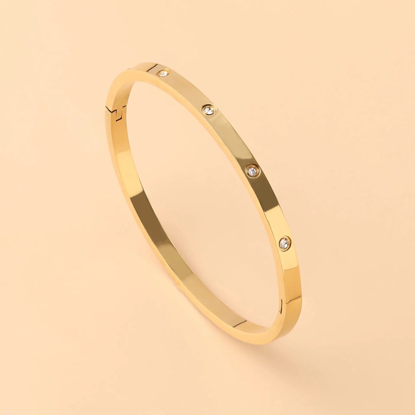 Pulseira de zircônia cúbica em aço inoxidável para homens e mulheres, sem desbotamento, joias diárias, presente de feriado, festa, moda
