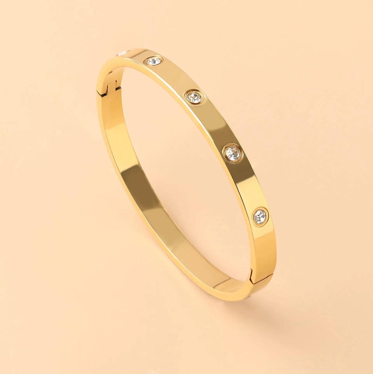 Pulseira de zircônia cúbica em aço inoxidável para homens e mulheres, sem desbotamento, joias diárias, presente de feriado, festa, moda