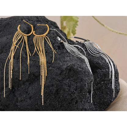 Yhpup-Brincos Dangle Longos Borla para Mulheres, Encantos de Metal, Jóias de Aço Inoxidável Impermeável, Cor Dourada, PVD, Fashion Party,Brincos Longos Femininos,
Acessórios Sofisticados para Festas,
Brincos em Aço Inoxidável com Ouro,
Joias Modernas e Elegantes,
Brincos de Borla Leves e Confortáveis,
Presentes para Mulheres Estilosas,
Brincos de Alta Durabilidade,
Brincos Dourados e Prateados Femininos,