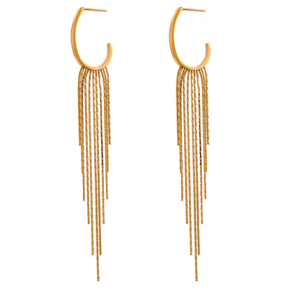 Yhpup-Brincos Dangle Longos Borla para Mulheres, Encantos de Metal, Jóias de Aço Inoxidável Impermeável, Cor Dourada, PVD, Fashion Party,Brincos Longos Femininos,
Acessórios Sofisticados para Festas,
Brincos em Aço Inoxidável com Ouro,
Joias Modernas e Elegantes,
Brincos de Borla Leves e Confortáveis,
Presentes para Mulheres Estilosas,
Brincos de Alta Durabilidade,
Brincos Dourados e Prateados Femininos,