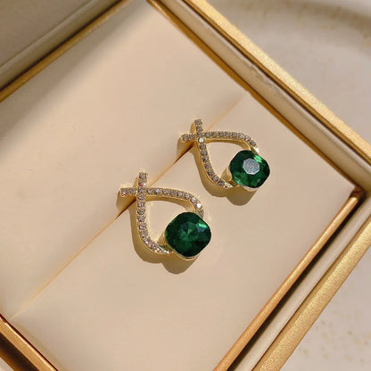 Pérola e cristal cruz brincos para mulheres e meninas, anéis de orelha, acessórios, joias rabo de peixe, requintado, elegante, estilo coreano, moda