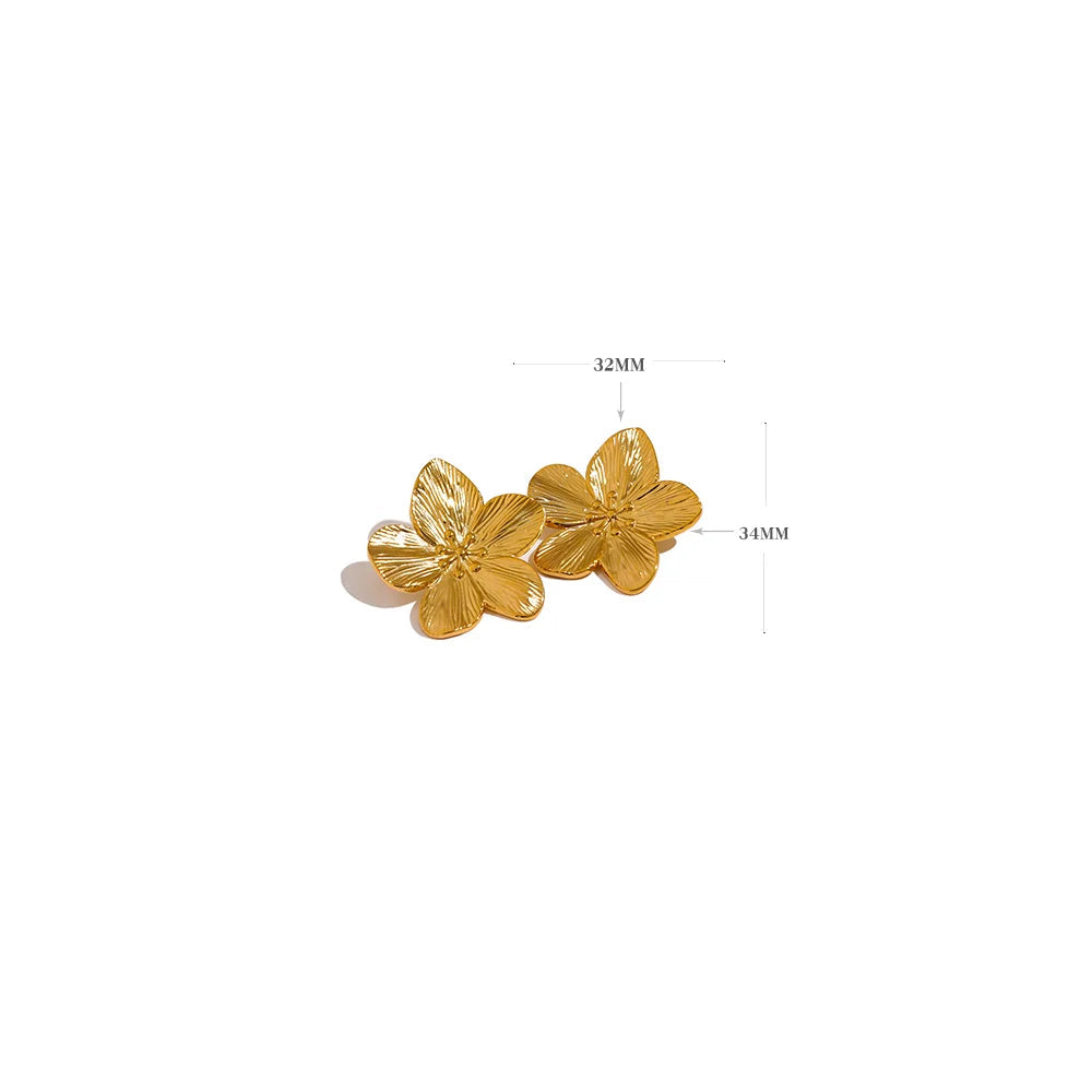 comprar todo dia livre cor de ouro do vintage aço inoxidável flor metal brincos para as mulheres individual elegante jóias na moda
