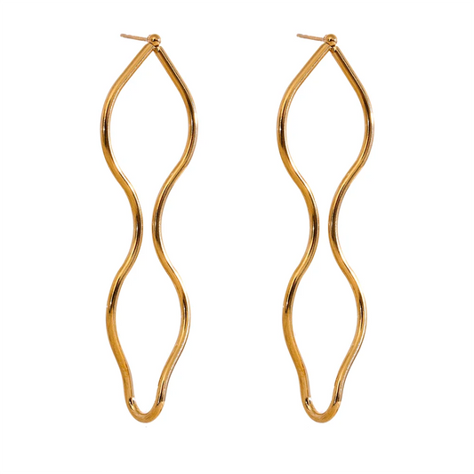  minimalista aço inoxidável geométrico oco brincos longos para mulheres simples metal elegante jóias à prova dwaterproof água. comprar todo dia