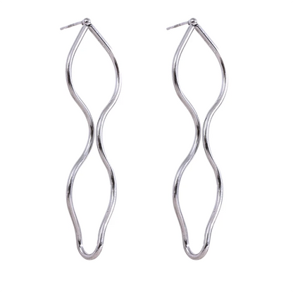 comprar todo dia, minimalista aço inoxidável geométrico oco brincos longos para mulheres simples metal elegante jóias à prova dwaterproof água