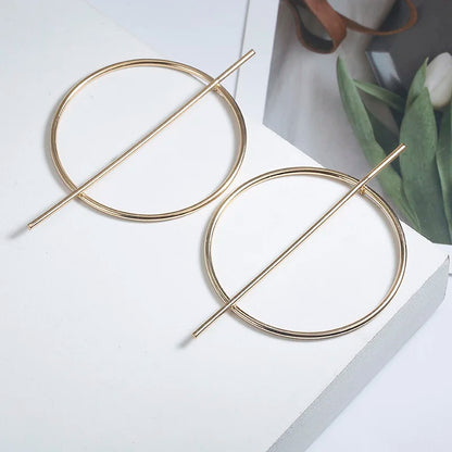 Brincos Dangle Geométricos para Mulheres, Grande, Redonda, Círculo, Argola, Europeu, Punk, Metal Simples, Declaração, Brincos Soltos, Jóias Vintage