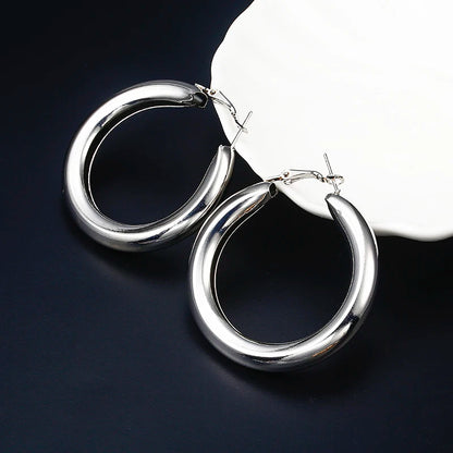 Brincos Dangle Geométricos para Mulheres, Grande, Redonda, Círculo, Argola, Europeu, Punk, Metal Simples, Declaração, Brincos Soltos, Jóias Vintage
