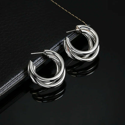 Brincos Dangle Geométricos para Mulheres, Grande, Redonda, Círculo, Argola, Europeu, Punk, Metal Simples, Declaração, Brincos Soltos, Jóias Vintage