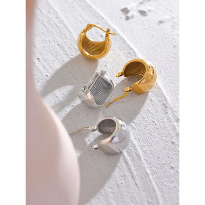 comprar todo dia, aço inoxidável robusto geométrico incomum brincos, personalizado metal à prova de ferrugem, 18k ouro cor jóias, charme feminino