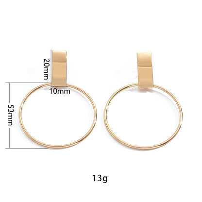 Clipe Orelha Simples Grande Círculo para Mulher, Hipérbole Brilhante Redondo, Metal Geométrico Sem Perfurado, Brincos Presente, Alta Qualidade, Fashion,comprar todo dia