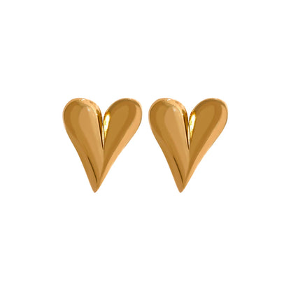 comprar todo dia, aço inoxidável chique coração huggie hoop brincos charme cor de ouro manchar livre moda jóias para mulher bijuteria