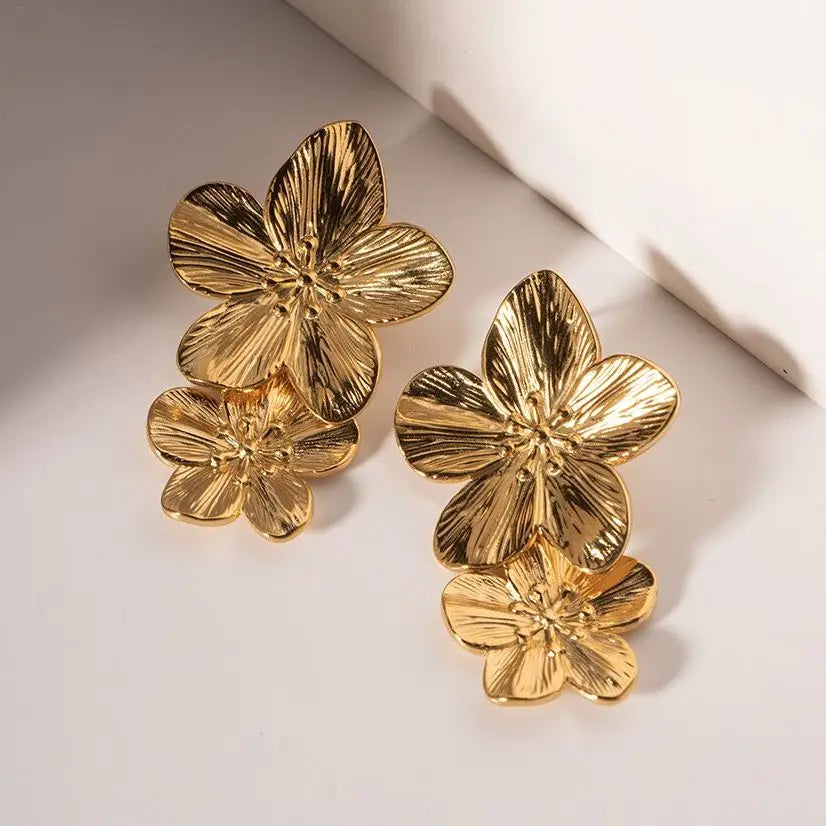 comprar todo dia, Brincos de Aço Inoxidável Uworld, Sem Tarnish, Metal Vintage, Declaração Impermeável, Elegante, Cor Dourada, Exagerado