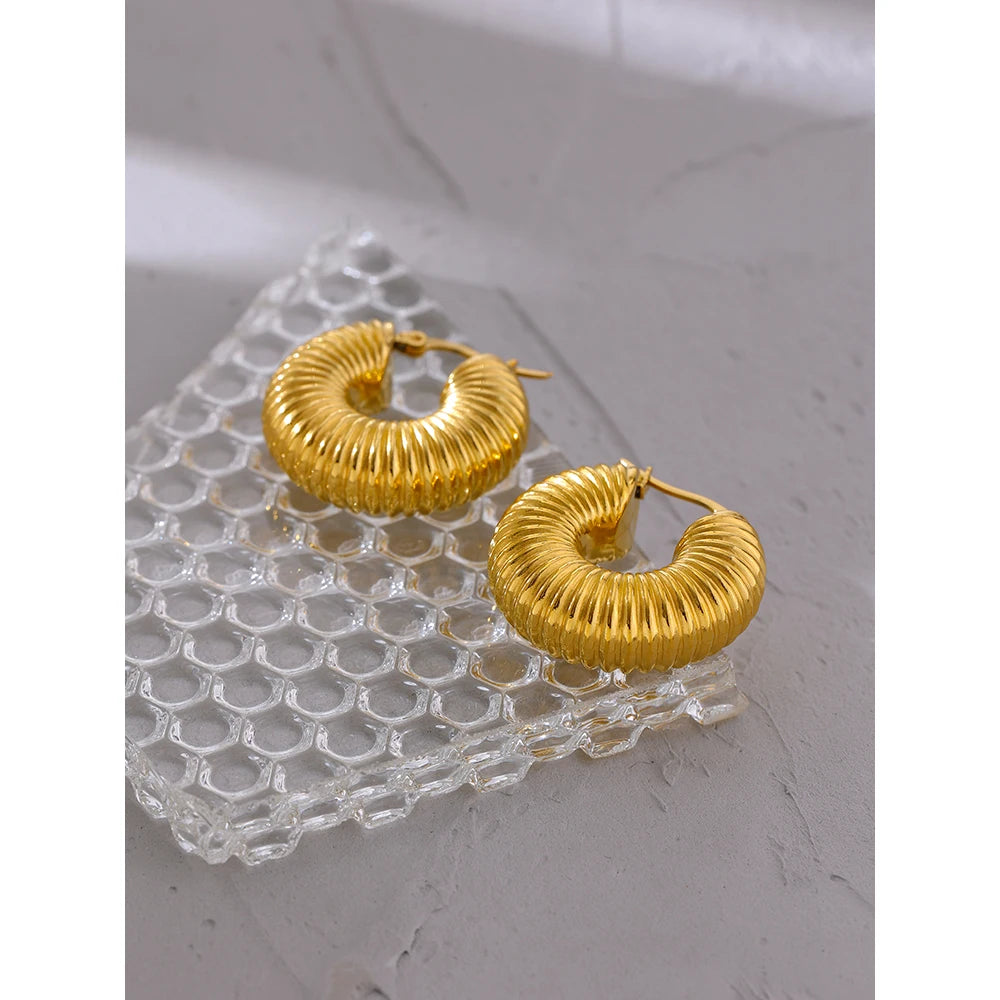 Yhpup-Round Chunky aço inoxidável Hoop Earrings, ouro 18 K Metal Jóias, impermeável, acessórios da moda, Novo,Brincos Chunky Femininos,
Brincos Modernos e Elegantes,
Joias de Aço Inoxidável com Ouro 18K,
Brincos de Argola Robustos e Sofisticados,
Acessórios Femininos para Festas e Eventos,
Brincos Leves e Confortáveis,
Brincos de Luxo Resistentes à Água,
Brincos Arrojados Femininos,
Brincos Chunky para Presentear,
Joias Femininas Atemporais,