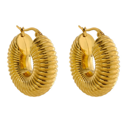 Yhpup-Round Chunky aço inoxidável Hoop Earrings, ouro 18 K Metal Jóias, impermeável, acessórios da moda, Novo,Brincos Chunky Femininos,
Brincos Modernos e Elegantes,
Joias de Aço Inoxidável com Ouro 18K,
Brincos de Argola Robustos e Sofisticados,
Acessórios Femininos para Festas e Eventos,
Brincos Leves e Confortáveis,
Brincos de Luxo Resistentes à Água,
Brincos Arrojados Femininos,
Brincos Chunky para Presentear,
Joias Femininas Atemporais,