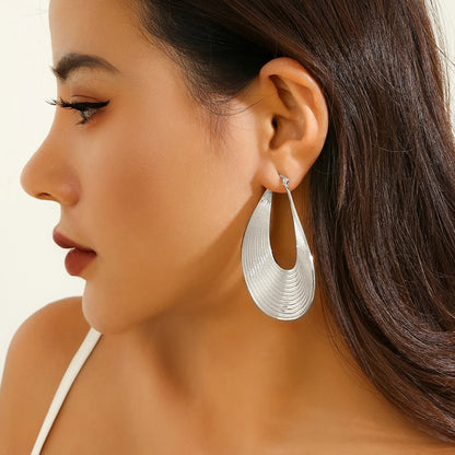 Lacteo steampunk oco formato oval brincos de argola grandes para mulheres cor dourada moda brincos joias presentes para mulheres festa nova. comprar todo dia