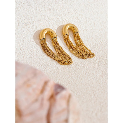  Brincos De Corrente De Borla De Aço Inoxidável, Gota Longa Dangle, À Prova D 'Água, Personalizado, Hipoalergênico, Jóias Diárias, Moda, comprar todo dia