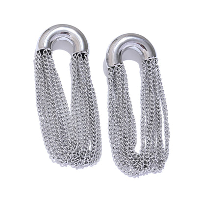  Brincos De Corrente De Borla De Aço Inoxidável, Gota Longa Dangle, À Prova D 'Água, Personalizado, Hipoalergênico, Jóias Diárias, Moda,  comprar todo dia 