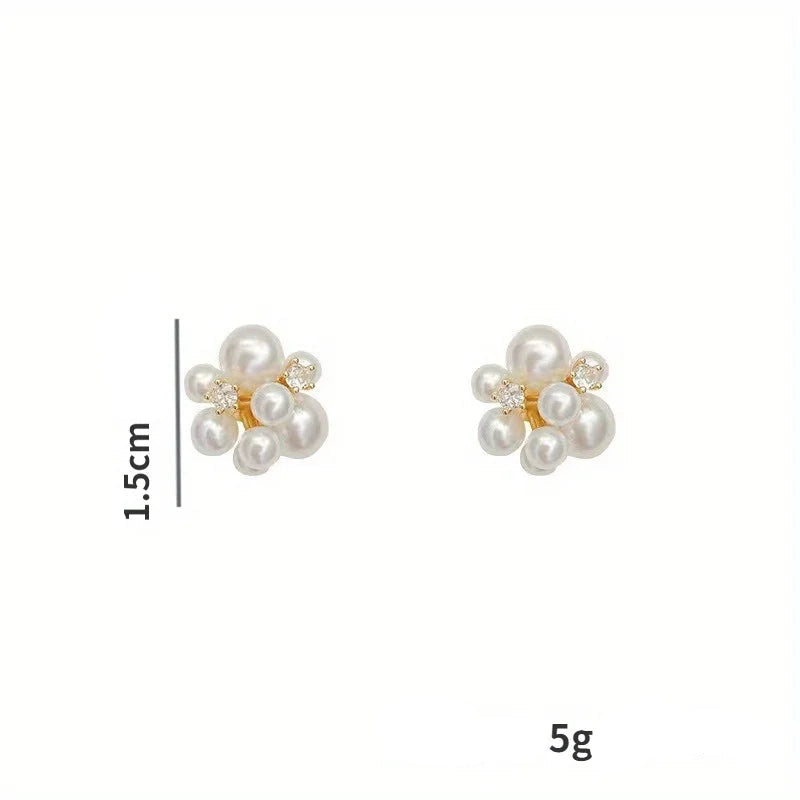 Brincos criativos do parafuso prisioneiro da pérola do falso, acessórios decorativos diários elegantes, presentes comemorativos do aniversário do aniversário para meninas