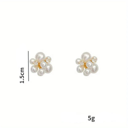 Brincos criativos do parafuso prisioneiro da pérola do falso, acessórios decorativos diários elegantes, presentes comemorativos do aniversário do aniversário para meninas