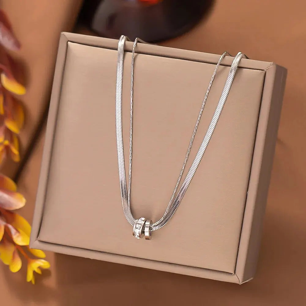 Colar de dupla camada em aço inoxidável para mulheres, pingente de cristal, corrente de clavícula, joia festa, moda
Colar zircônia Feminino,
Colar Ajustável,
Joias,
Colar Ajustável corrente zircônia,
Colar Regulável de zircônia,
Colar 18k,
Banhado a Ouro,
Revestido a Ouro,
Colar prateado, 
Colar de Prata,
Comprar todo dia, 
Loja comprar todo dia,
Colar comprar todo dia,
Aço inoxidável,
brilhante,
Dourado,
Prata,
Colar Duplo,
Colar cristal,
Colar de Ouro,
Colar de Prata,
Colar com Zircônia Cúbica
Colar Flor
