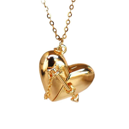 Elegante banhado a ouro coração caixa pingente colar para mulheres, aberto coração álbum colarinho cadeia, dia dos namorados presente,comprar todo dia
