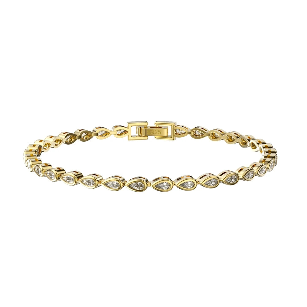 Pulseira Comprar Todo Dia Joias em Prata 925 com Zircônia jóias espumante 4mm pulseira de tênis original certificado real 925 prata esterlina forma oval pulseiras de diamante pulseira sb154