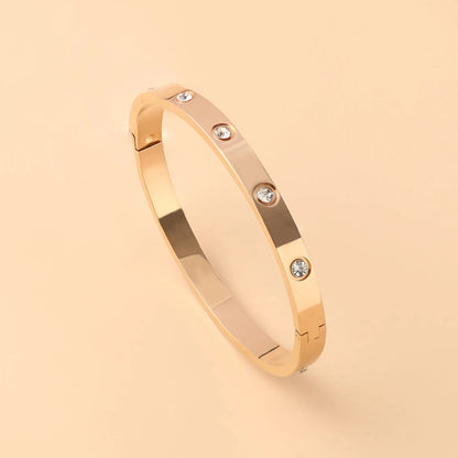 Pulseira de zircônia cúbica em aço inoxidável para homens e mulheres, sem desbotamento, joias diárias, presente de feriado, festa, moda