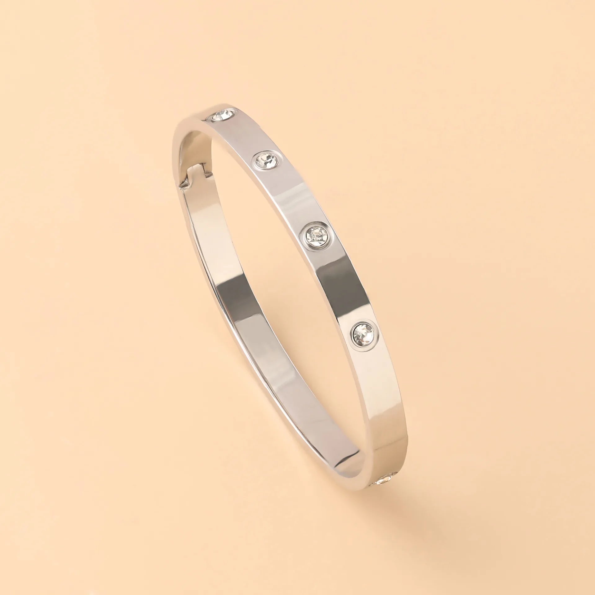 Pulseira de zircônia cúbica em aço inoxidável para homens e mulheres, sem desbotamento, joias diárias, presente de feriado, festa, moda