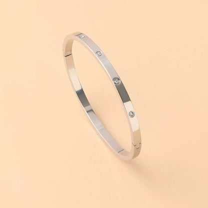 Pulseira de zircônia cúbica em aço inoxidável para homens e mulheres, sem desbotamento, joias diárias, presente de feriado, festa, moda