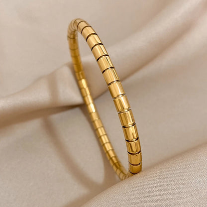 Greatera-Pulseiras de Aço Inoxidável Cobra Osso para Mulheres, Banhado a Ouro 18K, Pulseira de Metal Impermeável, Jóias Criativas, 2023