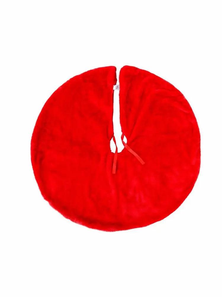 Saia para Árvore De Natal de Veludo Pelo Alto Vermelho 90cm - Comprar Todo Dia