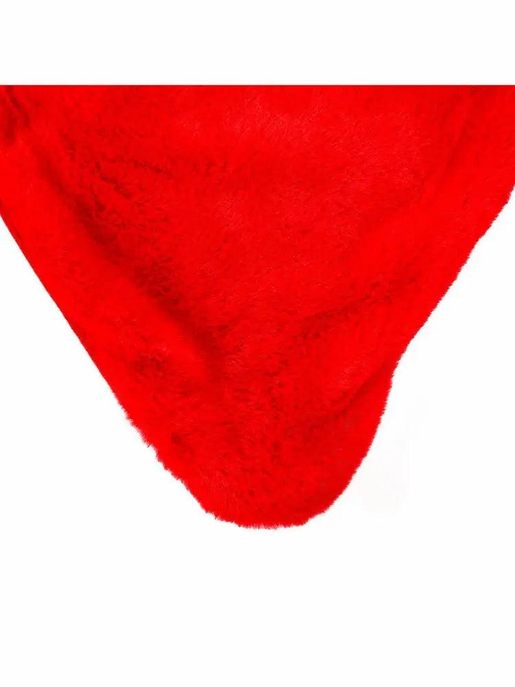 Saia para Árvore De Natal de Veludo Pelo Alto Vermelho 90cm - Comprar Todo Dia